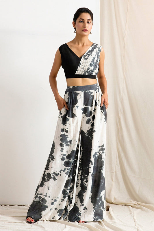 Black Muslin Silk Alafia Tie Dye Pant Set